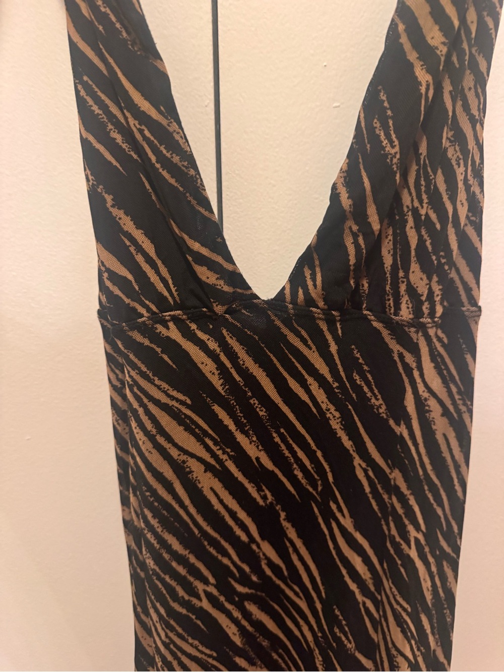 Free People Zahara Midi Dress in Black and Tan Animal Print - Picture 6 of 8